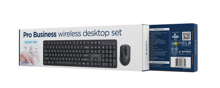 Gembird KBS-WMS-01 Silent Key Pro Business draadloze desktopset US zwart
